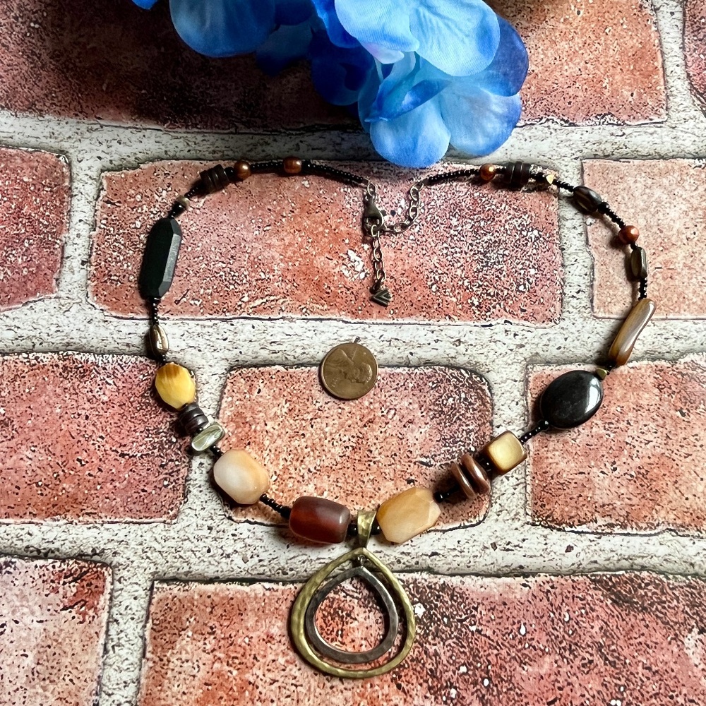 Silpada Retired Multi-Gemstone Beaded Necklace 18"-20" Sterling Collectable